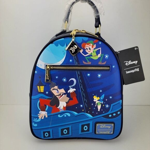 Loungefly Disney Mini Backpack Captain Hook Peter Pan Tinkerbell Ship NWT main image 4